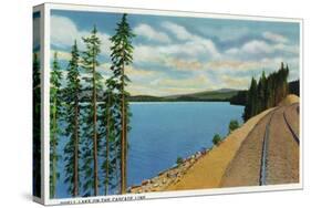 Odell Lake, Oregon - View of the Lake from the Cascade Railroad Line, c.1936-Lantern Press-Stretched Canvas