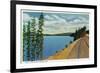 Odell Lake, Oregon - View of the Lake from the Cascade Railroad Line, c.1936-Lantern Press-Framed Art Print