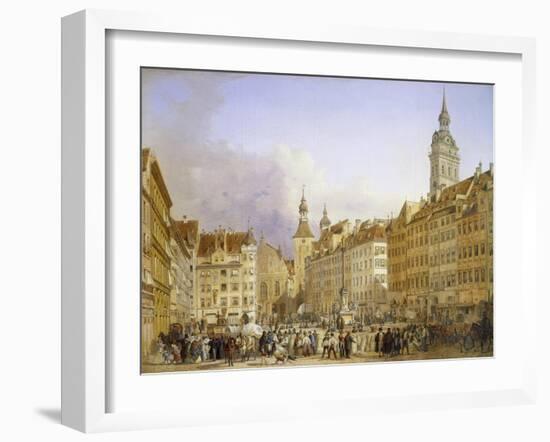 Odeonsplatz and the Theatinerkirche in Munich-Adelaide Labille-Guiard-Framed Giclee Print