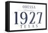 Odessa, Texas - Established Date (Blue)-Lantern Press-Framed Stretched Canvas