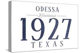 Odessa, Texas - Established Date (Blue)-Lantern Press-Stretched Canvas