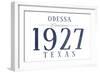 Odessa, Texas - Established Date (Blue)-Lantern Press-Framed Art Print