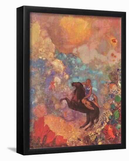 Odilon Redon (Muse on Pegasus) Art Poster Print-null-Framed Poster