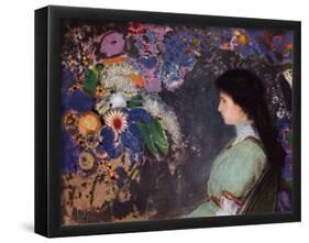 Odilon Redon (Portrait of Violette Heymann) Art Poster Print-null-Framed Poster