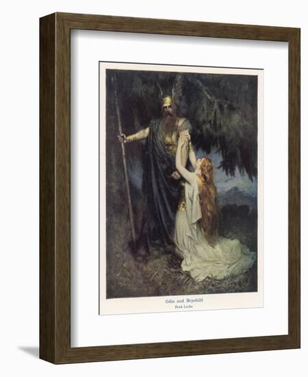 Odin and Brunnhilde-Ferdinand Lecke-Framed Art Print