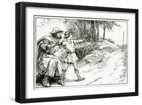 Odin Teaches Geirrod the Use of the Bow, from 'The Book of Myths' by Amy Cruse, 1925-null-Framed Giclee Print