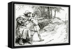 Odin Teaches Geirrod the Use of the Bow, from 'The Book of Myths' by Amy Cruse, 1925-null-Framed Stretched Canvas