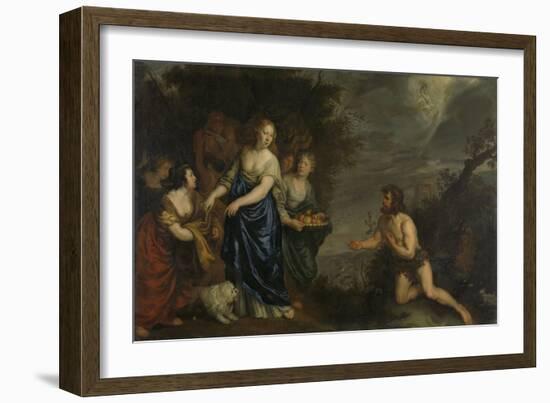 Odysseus and Nausicaa, Joachim Von Sandrart-Joachim Von Sandrart-Framed Art Print