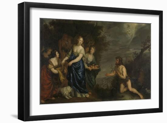 Odysseus and Nausicaa, Joachim Von Sandrart-Joachim Von Sandrart-Framed Art Print