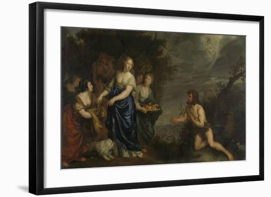Odysseus and Nausicaa, Joachim Von Sandrart-Joachim Von Sandrart-Framed Art Print