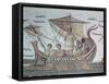 Odysseus passing the Siren's rock, 3rd century. Artist: Unknown-Unknown-Framed Stretched Canvas
