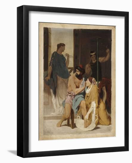 Odysseus Recognized by His Nurse Eurycleia (Sketch)-Gustave Clarence Rodolphe Boulanger-Framed Giclee Print