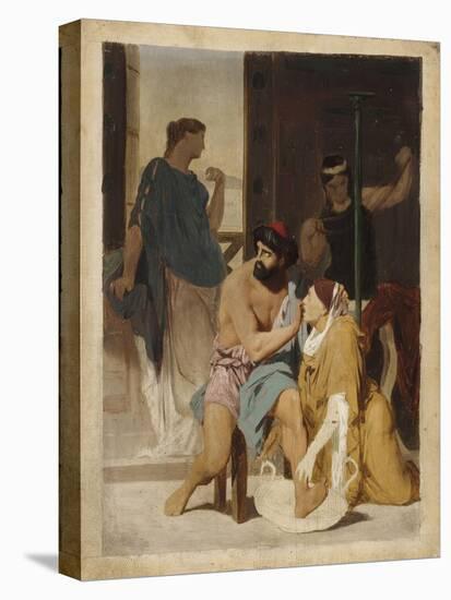 Odysseus Recognized by His Nurse Eurycleia (Sketch)-Gustave Clarence Rodolphe Boulanger-Stretched Canvas