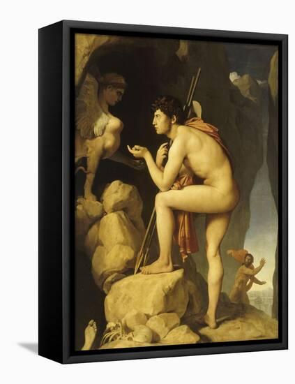 Oedipe explique l'énigme du Sphinx-Jean-Auguste-Dominique Ingres-Framed Stretched Canvas