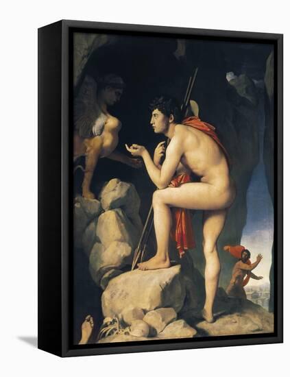 Oedipus and Sphinx (Edipe Explique L'Énigme Du Sphinx)-Jean-Auguste-Dominique Ingres-Framed Stretched Canvas