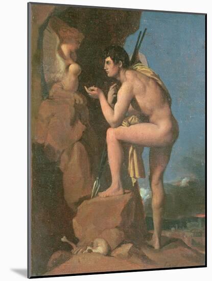 Oedipus and the Sphinx, C.1826-Jean-Auguste-Dominique Ingres-Mounted Giclee Print