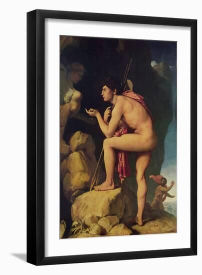 Oedipus and the Sphinx-Jean-Auguste-Dominique Ingres-Framed Art Print