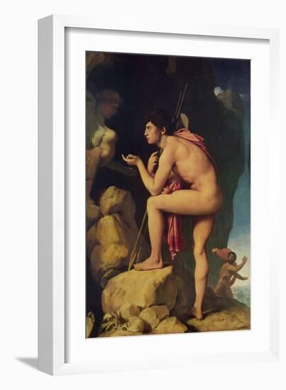 Oedipus and the Sphinx-Jean-Auguste-Dominique Ingres-Framed Art Print