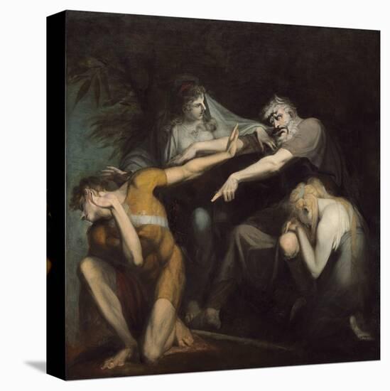 Oedipus Cursing His Son, Polynices, by Henry Fuseli, 1786, British painting,-Henry Fuseli-Stretched Canvas