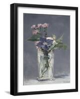 Oeillets et clématites dans un vase de cristal-Edouard Manet-Framed Giclee Print