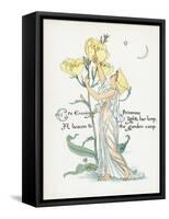 Oenothera Missouriensis-Walter Crane-Framed Stretched Canvas