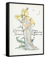 Oenothera Missouriensis-Walter Crane-Framed Stretched Canvas