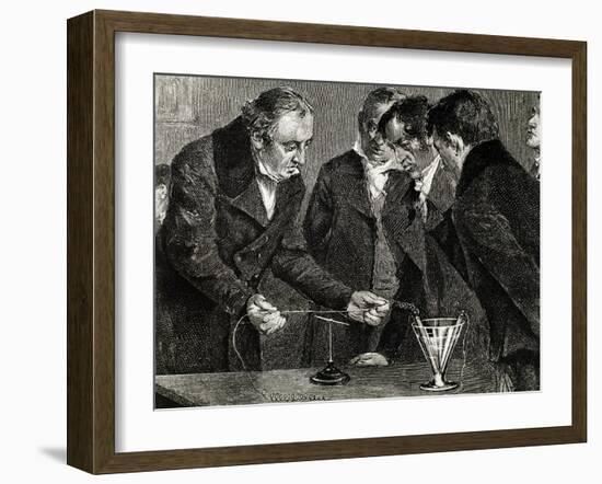 Oersted, Hans Christian (1777-1851). Danish Physicist and Chemist. Oersted Discovers…-null-Framed Giclee Print