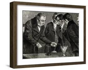 Oersted, Hans Christian (1777-1851). Danish Physicist and Chemist. Oersted Discovers…-null-Framed Giclee Print