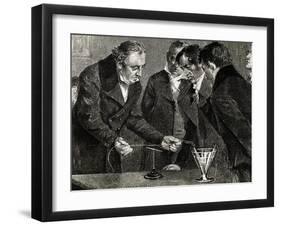 Oersted, Hans Christian (1777-1851). Danish Physicist and Chemist. Oersted Discovers…-null-Framed Giclee Print