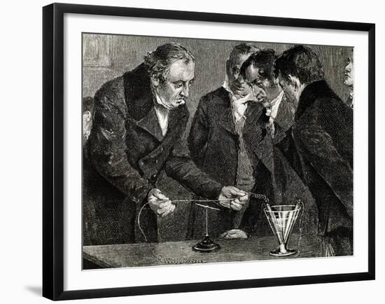 Oersted, Hans Christian (1777-1851). Danish Physicist and Chemist. Oersted Discovers…-null-Framed Giclee Print