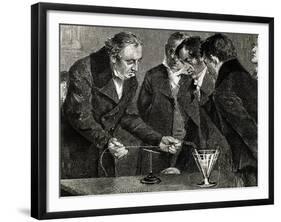 Oersted, Hans Christian (1777-1851). Danish Physicist and Chemist. Oersted Discovers…-null-Framed Giclee Print