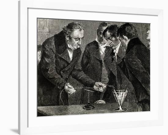 Oersted, Hans Christian (1777-1851). Danish Physicist and Chemist. Oersted Discovers…-null-Framed Giclee Print