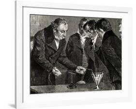 Oersted, Hans Christian (1777-1851). Danish Physicist and Chemist. Oersted Discovers…-null-Framed Giclee Print