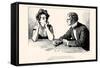 Of Course You Can Tell Fortunes With Cards-Charles Dana Gibson-Framed Stretched Canvas