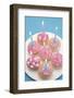 Of Muffin, Icing, Pink, Hearts, Chocolate Beans, Sugar Pearls, Candles, Burn, Detail, Blur-Nikky-Framed Photographic Print