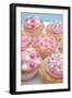 Of Muffin, Icing, Pink, Hearts, Chocolate Beans, Sugar Pearls, Detail, Blur-Nikky-Framed Photographic Print