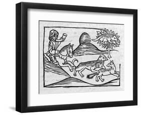 "Of the Fox and the Cat" Illustration to Caxton's 1484 Edition of Aesop's Fables-null-Framed Art Print