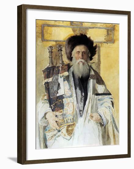 Of the High Priests Tribe-Isidor Kaufmann-Framed Art Print