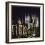 Of Westminster Abbey, Illuminated, at Night, London, England, Great Britain-Rainer Mirau-Framed Photographic Print