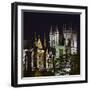 Of Westminster Abbey, Illuminated, at Night, London, England, Great Britain-Rainer Mirau-Framed Photographic Print