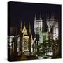 Of Westminster Abbey, Illuminated, at Night, London, England, Great Britain-Rainer Mirau-Stretched Canvas
