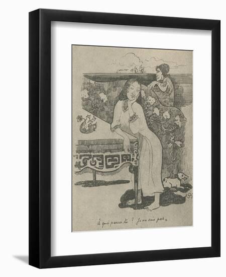 'Of What Are You Thinking? I Do Not Know', 1936-Paul Gauguin-Framed Giclee Print