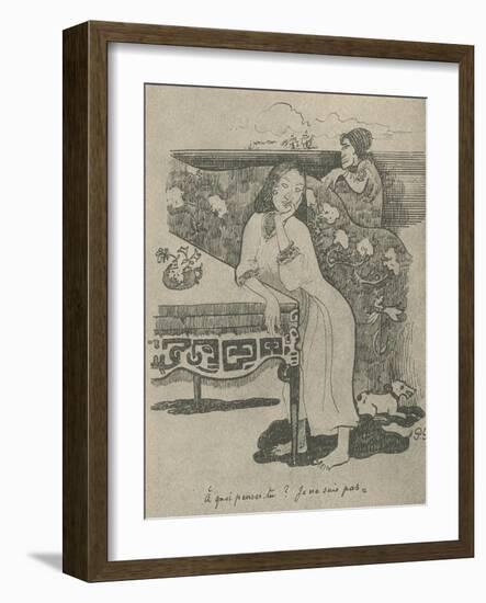 'Of What Are You Thinking? I Do Not Know', 1936-Paul Gauguin-Framed Giclee Print