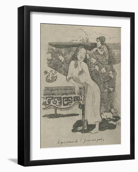 'Of What Are You Thinking? I Do Not Know', 1936-Paul Gauguin-Framed Giclee Print