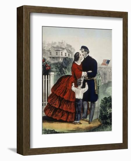 Off For the War-Currier & Ives-Framed Giclee Print