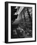 Off-Loaded Freight From Box Cars Being Hoisted Up to Jutting Loading Platforms, Brooklyn Army Base-Andreas Feininger-Framed Photographic Print