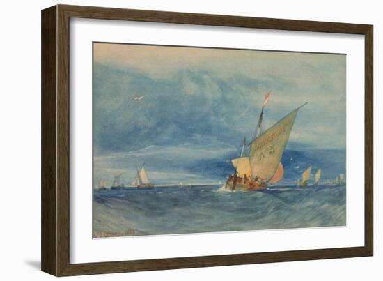 Off Lowestoft: Fresh Breeze, 1833 (W/C on Paper)-John Sell Cotman-Framed Giclee Print