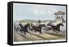 Off on the First Score-Currier & Ives-Framed Stretched Canvas