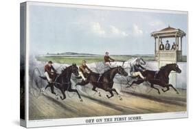 Off on the First Score-Currier & Ives-Stretched Canvas