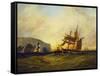 Off the Needles, Isle of Wight-George Gregory-Framed Stretched Canvas